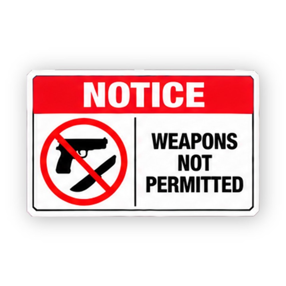 Red Weapons Crossed Pistol Knife Panel Vinyl Decal Stickers