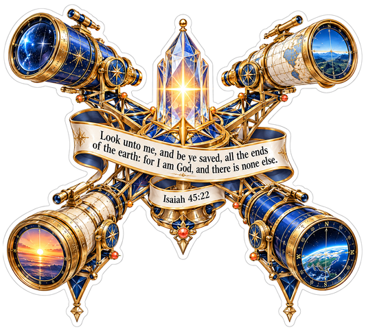 Four Telescopes Crystal Bible Verse Art Vinyl Decal Stickers
