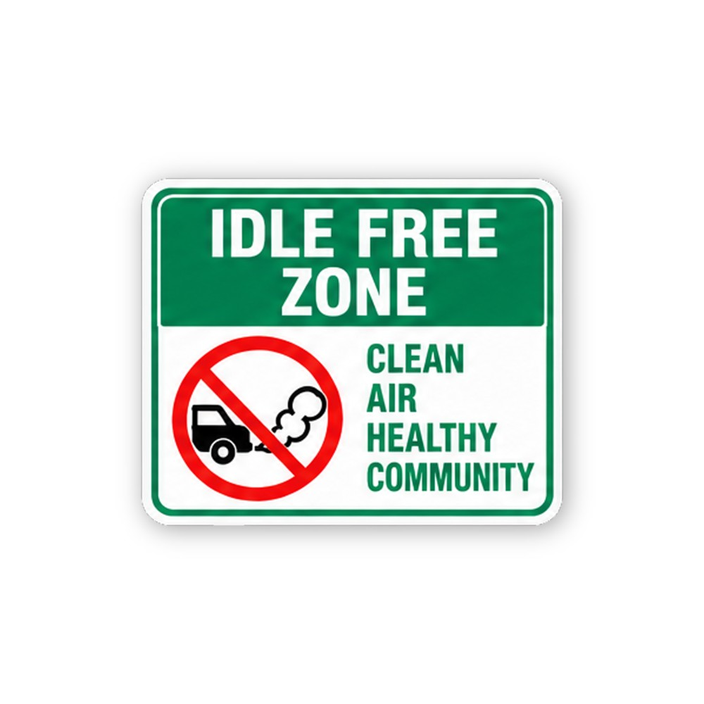Green Idle Free Truck Exhaust Panel Vinyl Decal Stickers