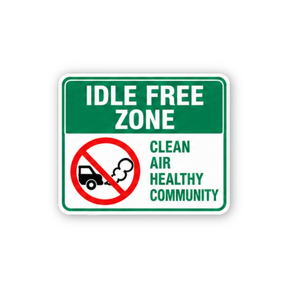 Green Idle Free Truck Exhaust Panel Vinyl Decal Stickers