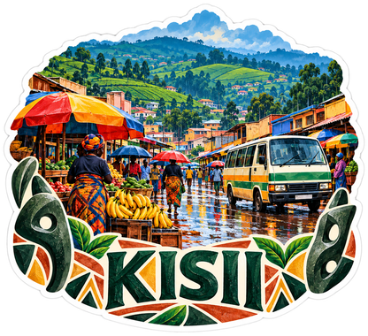 Kisii Rainy Highland Market Art Vinyl Decal Stickers