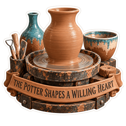 Pottery Wheel Willing Heart Art Vinyl Decal Stickers