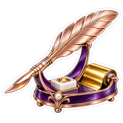 Rose Gold Feather Purple Stand Art Vinyl Decal Stickers