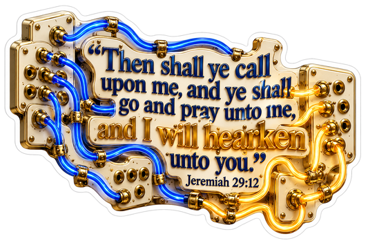 Ivory Blue Gold Switchboard Scripture Vinyl Decal Stickers