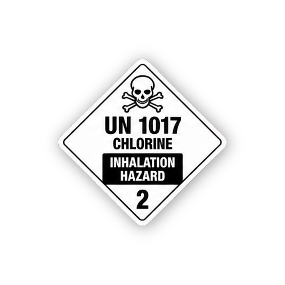 Black UN 1017 Chlorine Skull Number Two Diamond Vinyl Decal Stickers