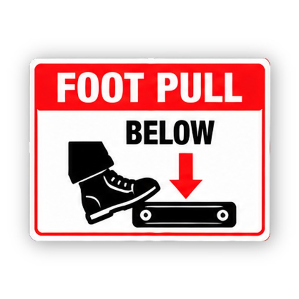 Red Foot Pull Down Arrow Pedal Panel Vinyl Decal Stickers