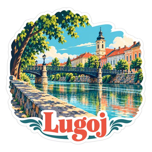 Lugoj Riverside Bridge Town Travel Art Vinyl Decal Stickers