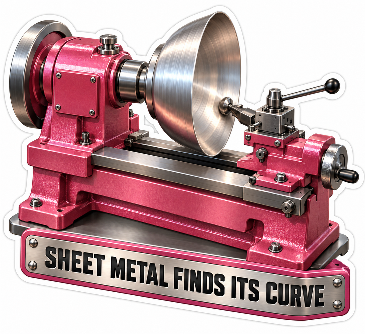 Rose Metal Lathe Sheet Curve Quote Vinyl Decal Stickers
