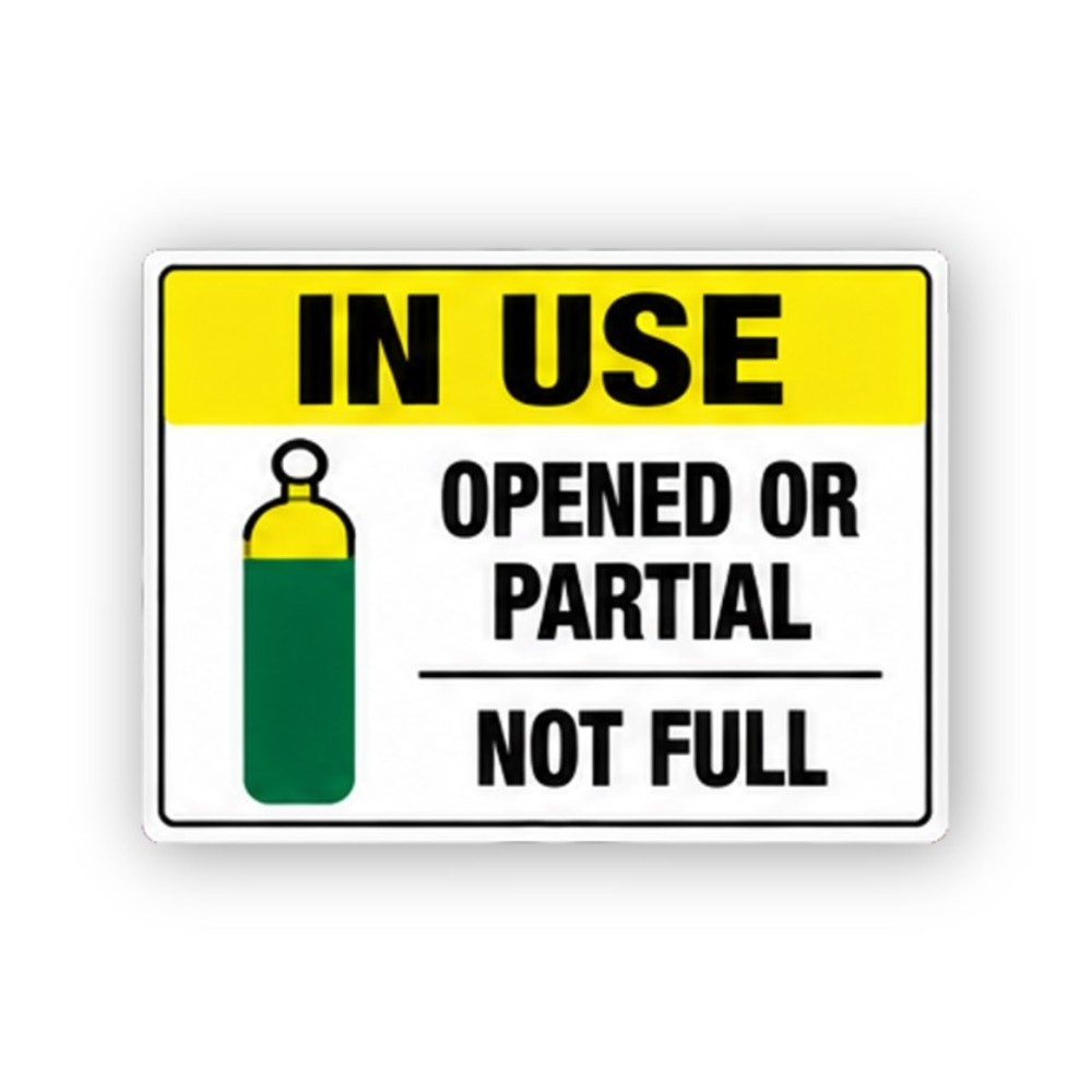 Yellow In Use Green Cylinder Panel Vinyl Decal Stickers