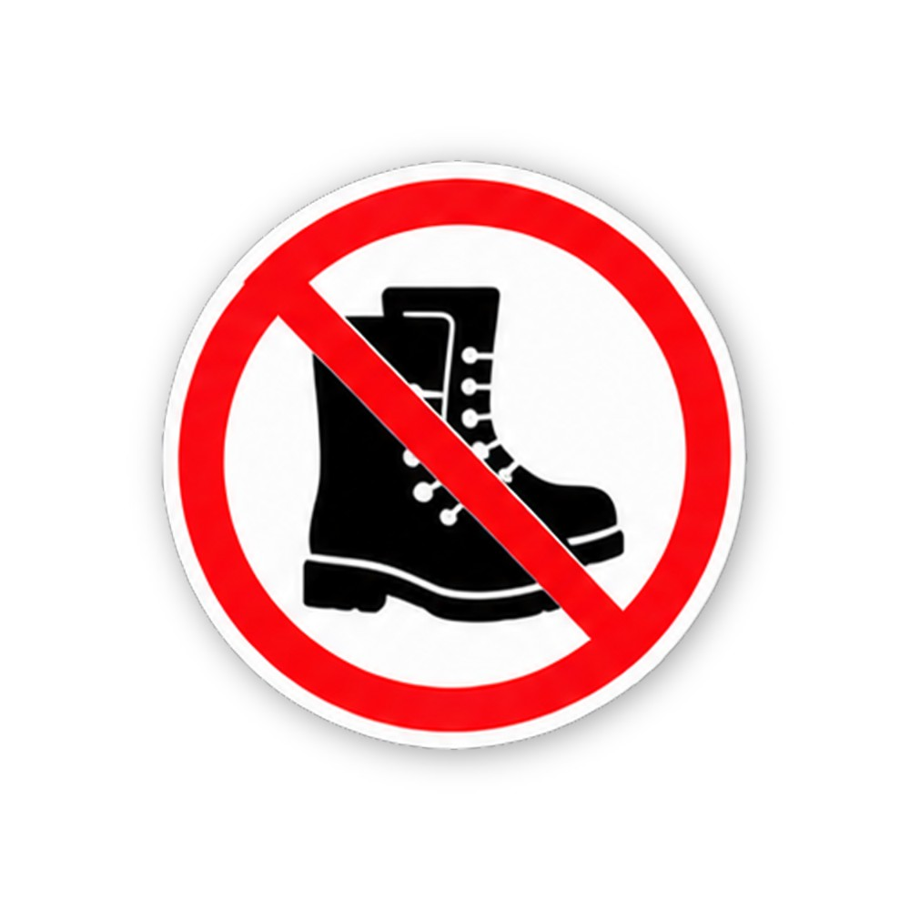 Red Crossed Tall Lace Up Boot Circle Vinyl Decal Stickers