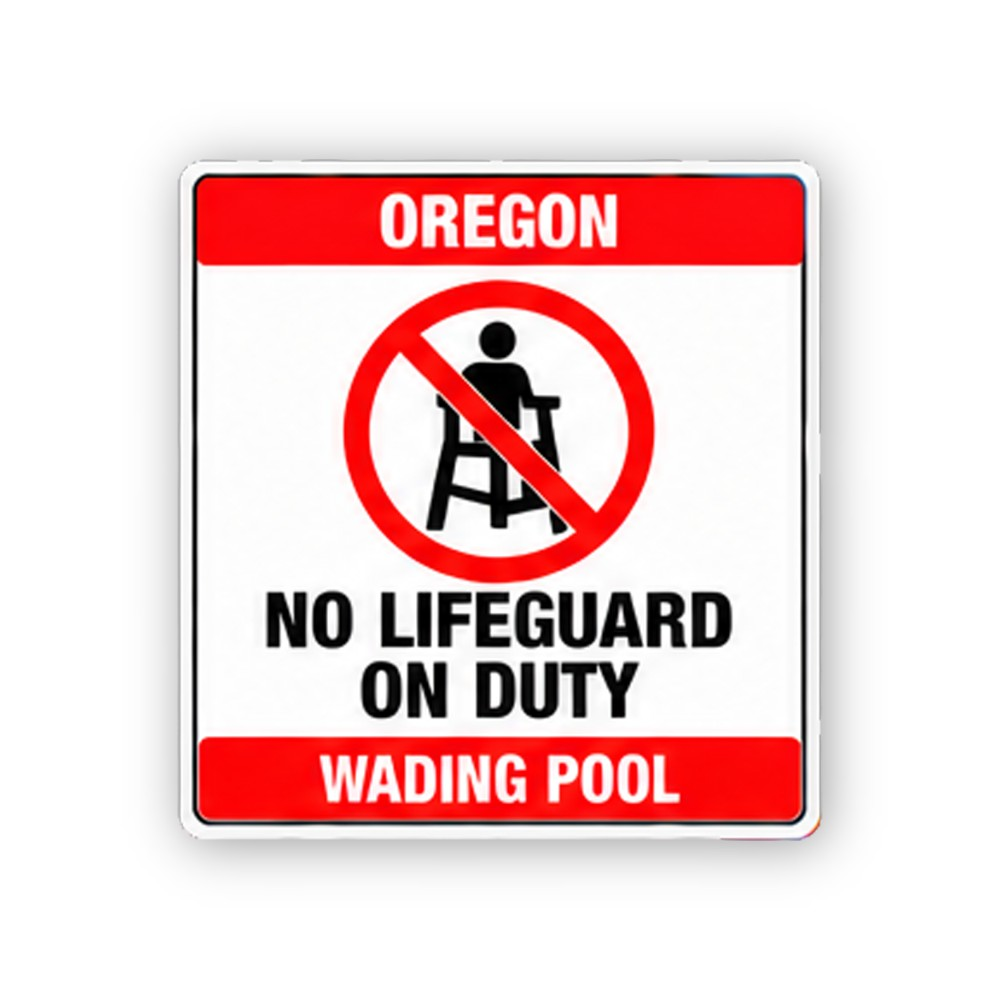 Red Oregon Wading Pool Lifeguard Portrait Vinyl Decal Stickers
