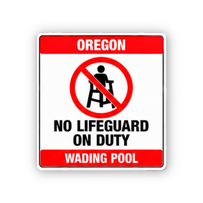 Red Oregon Wading Pool Lifeguard Portrait Vinyl Decal Stickers