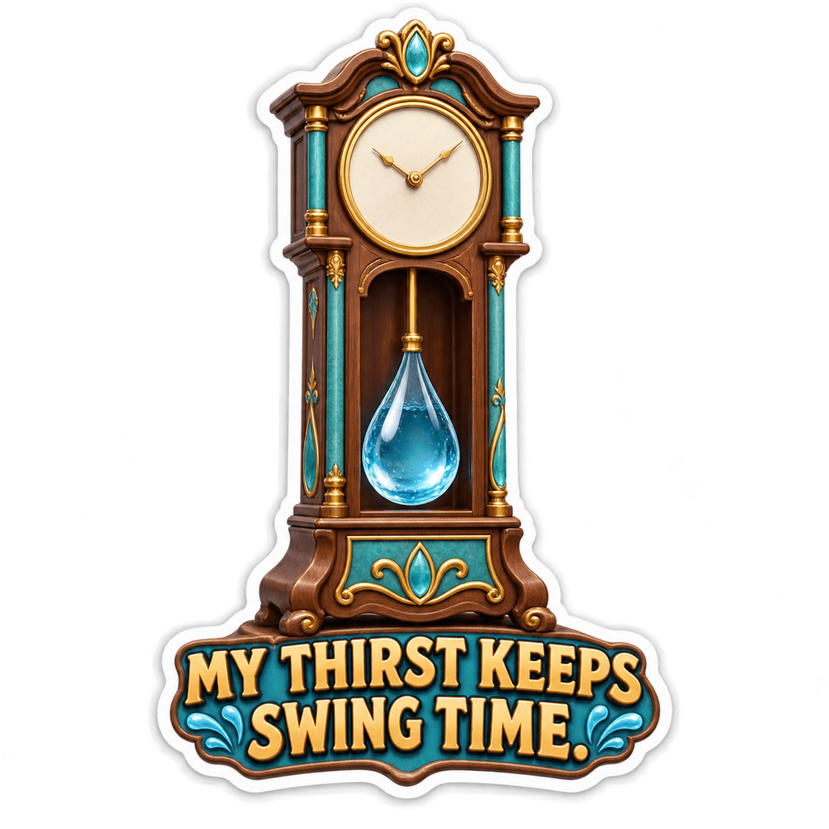 Grandfather Clock Blue Drop Pendulum Vinyl Decal Stickers