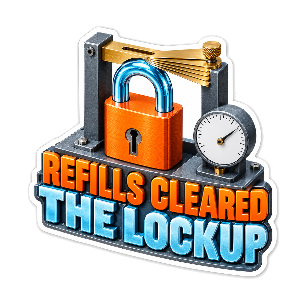 Orange Padlock Refill Lockup Quote Vinyl Decal Stickers
