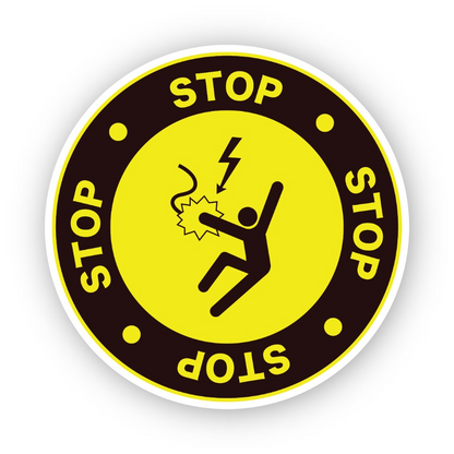 Yellow Stop Ring Figure Wire Spark Circle Vinyl Decal Stickers