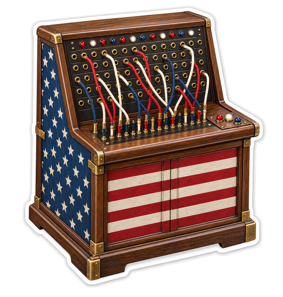 US Flag Telephone Switchboard Art Vinyl Decal Stickers
