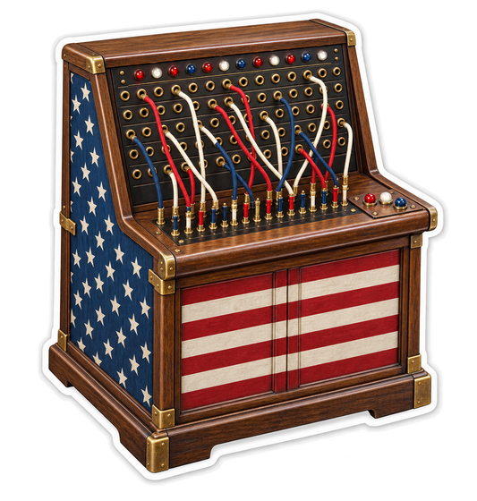 US Flag Telephone Switchboard Art Vinyl Decal Stickers