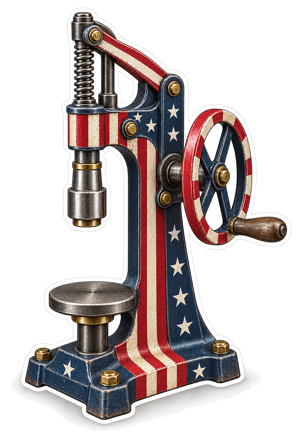 US Flag Hand Crank Bottle Capper Art Vinyl Decal Stickers