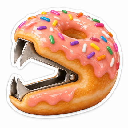 Pink Sprinkle Doughnut Staple Remover Vinyl Decal Stickers