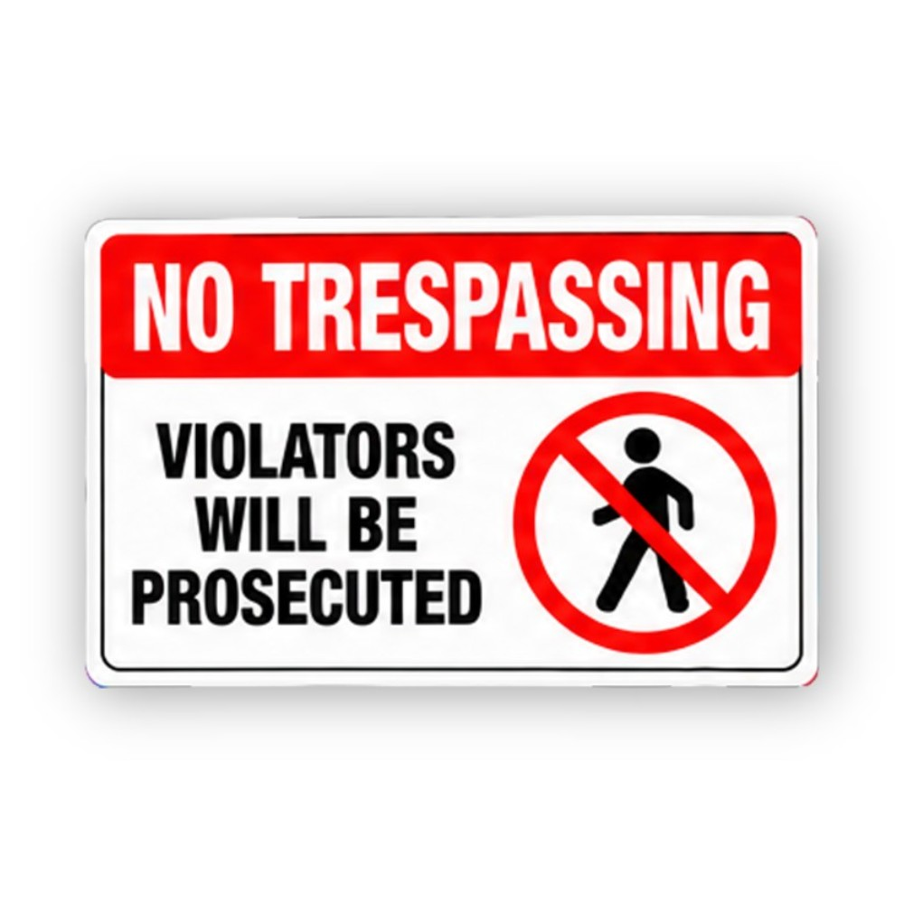 Red Trespassing Crossed Walker Wide Panel Vinyl Decal Stickers