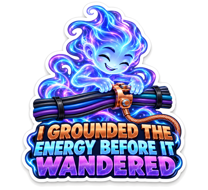 Electric Flame Spirit Hugging Cables Vinyl Decal Stickers