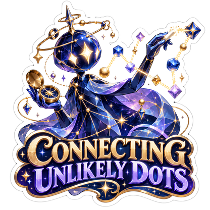 Starry Purple Figure Connecting Floating Gems Vinyl Decal Stickers