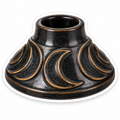 Black Ceramic Base with Gold Crescent Moons Vinyl Decal Stickers