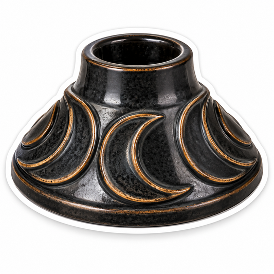 Black Ceramic Base with Gold Crescent Moons Vinyl Decal Stickers