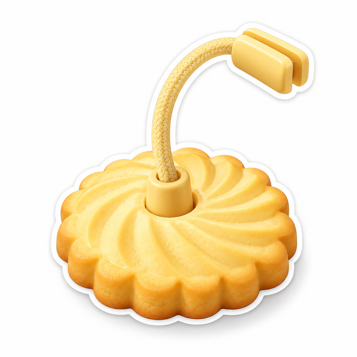 Golden Flower Cookie with a Flexible Cable Loop Vinyl Decal Stickers