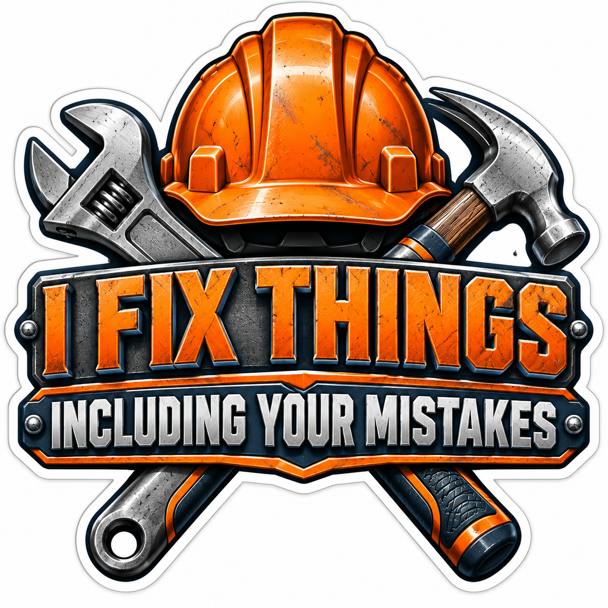 I Fix Things Tools Hard Hat Quote Vinyl Decal Stickers