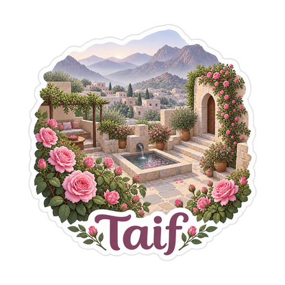Taif Rose Garden Courtyard Art Vinyl Decal Stickers