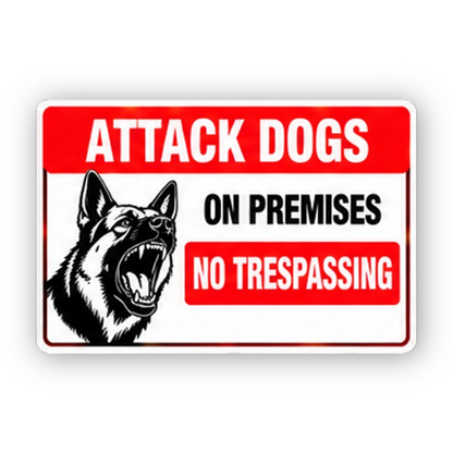 Red Attack Dogs Snarling Head Panel Vinyl Decal Stickers
