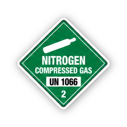 Green Nitrogen UN1066 White Cylinder Diamond Vinyl Decal Stickers