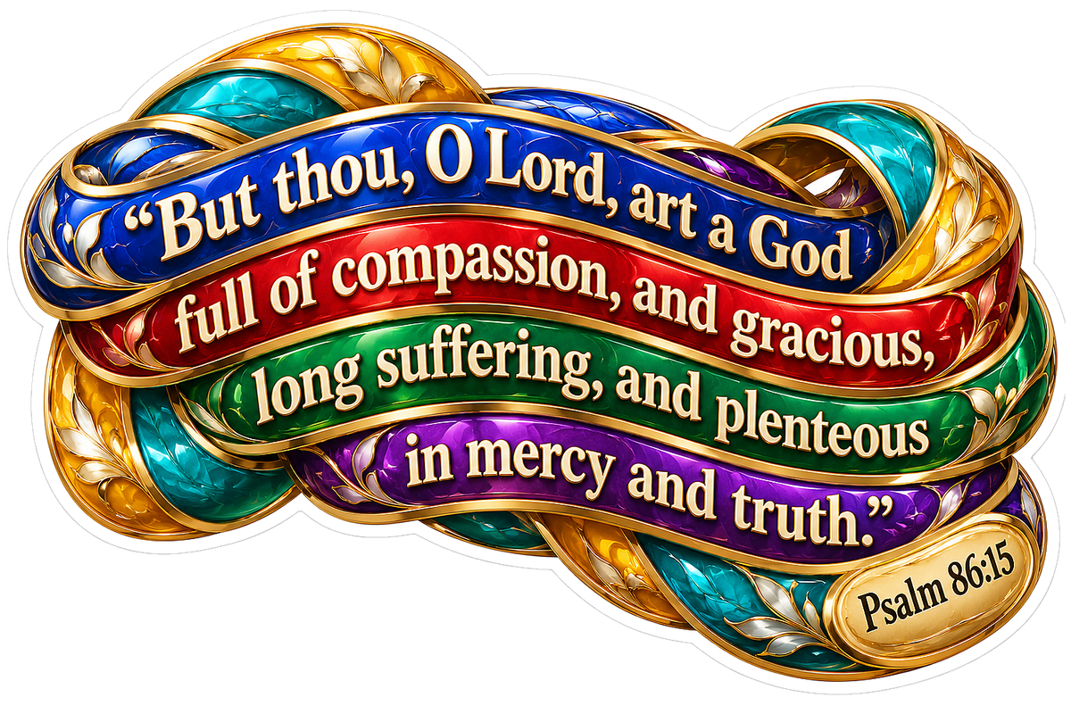 Colorful Gold Braided Psalm Verse Vinyl Decal Stickers