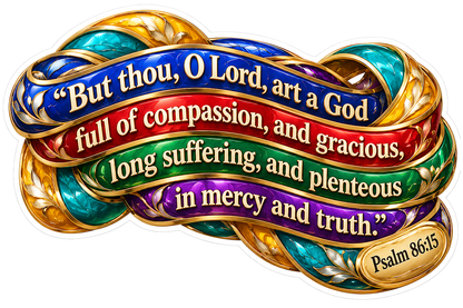 Colorful Gold Braided Psalm Verse Vinyl Decal Stickers