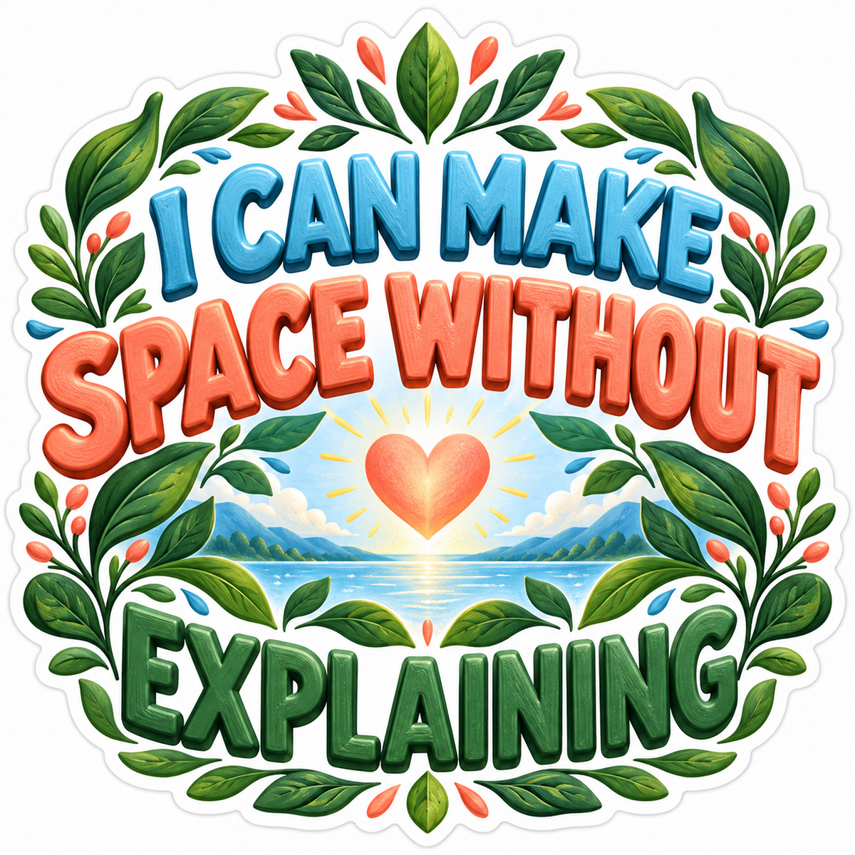 I Can Make Space Without Explaining Heart Art Vinyl Decal Stickers
