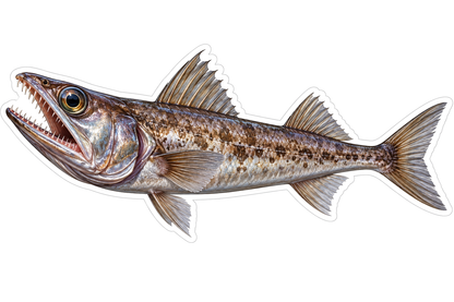 Brown Fish with Large Toothy Mouth Art Vinyl Decal Stickers