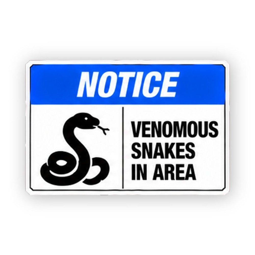 Blue Notice Venomous Snake Silhouette Panel Vinyl Decal Stickers