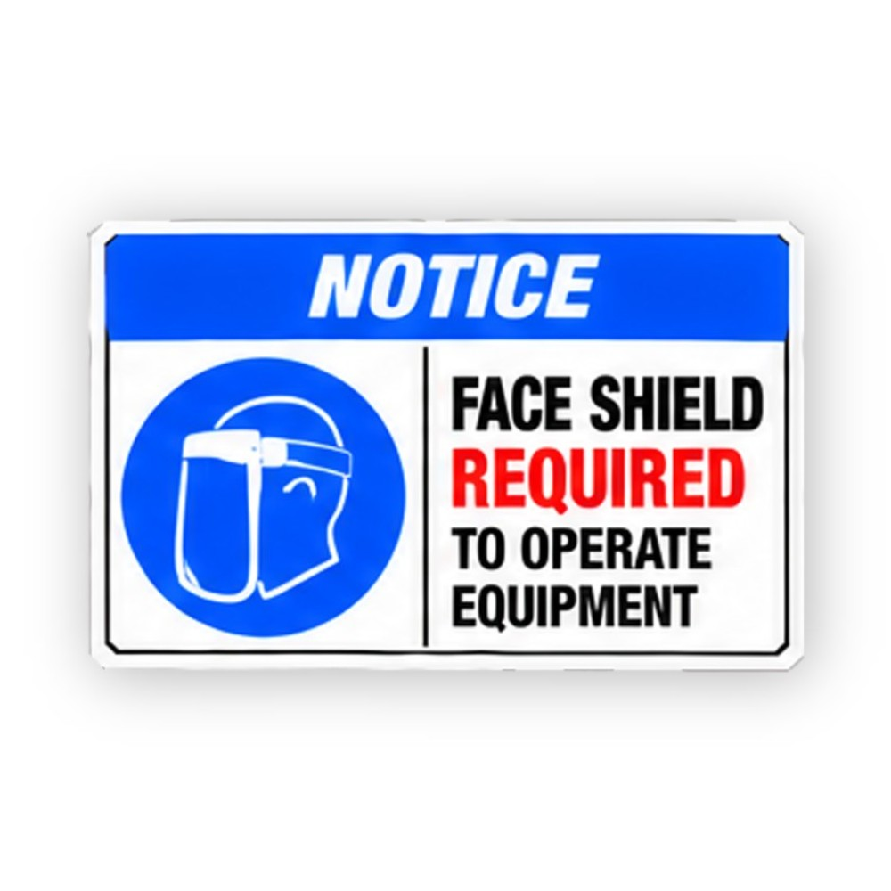 Blue Notice Face Shield Equipment Panel Vinyl Decal Stickers