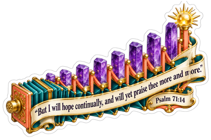 Purple Crystal Steps with Golden Sun and Psalm Vinyl Decal Stickers