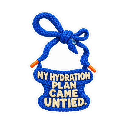 Blue Knotted Shoelace with Water Lettering Vinyl Decal Stickers