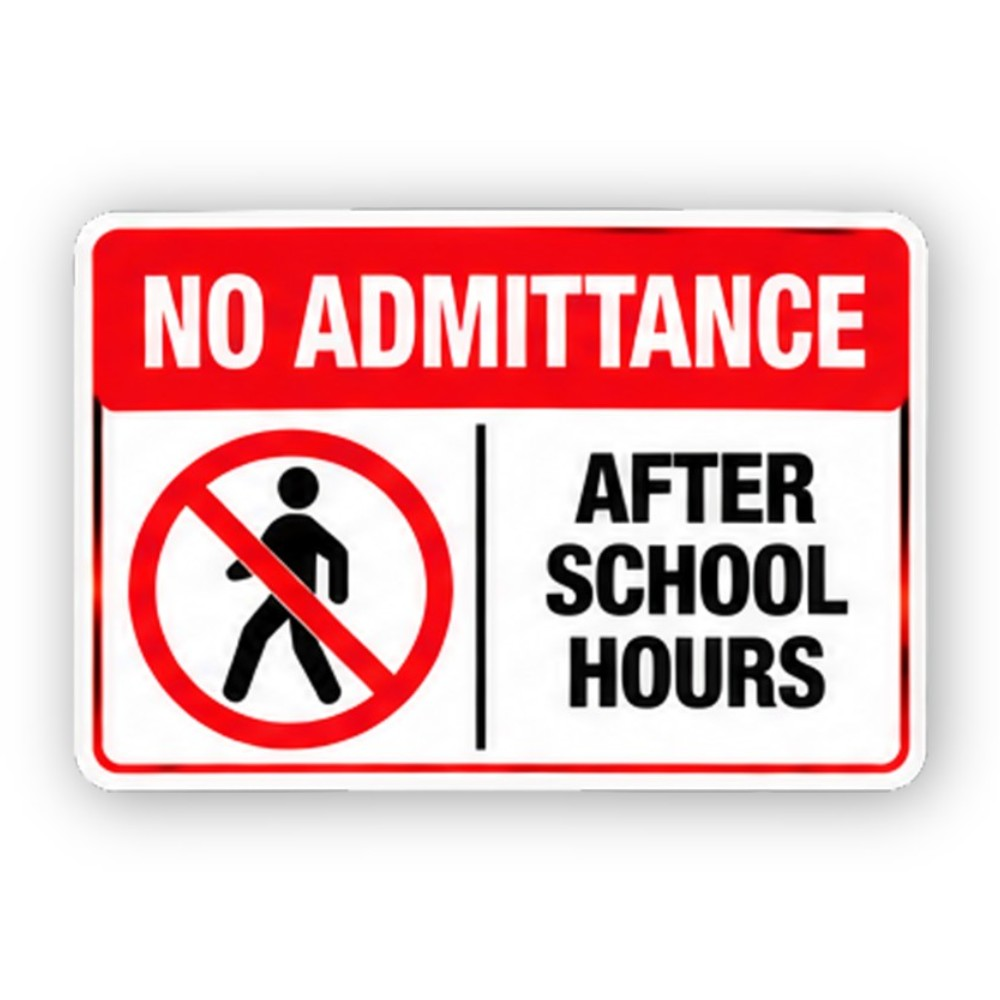 Red After School Crossed Walker Panel Vinyl Decal Stickers