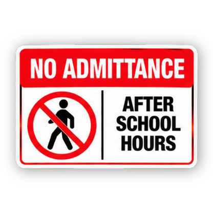 Red After School Crossed Walker Panel Vinyl Decal Stickers