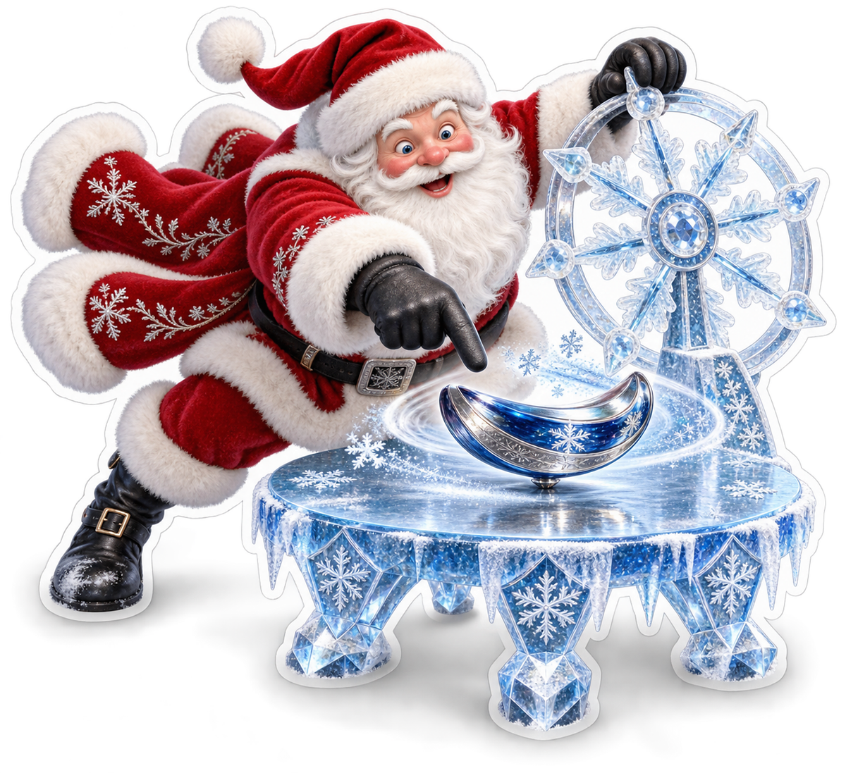 Santa Ice Table Snowflake Wheel Art Vinyl Decal Stickers