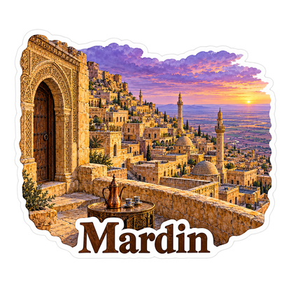 Mardin Stone Terraces at Sunset Art Vinyl Decal Stickers
