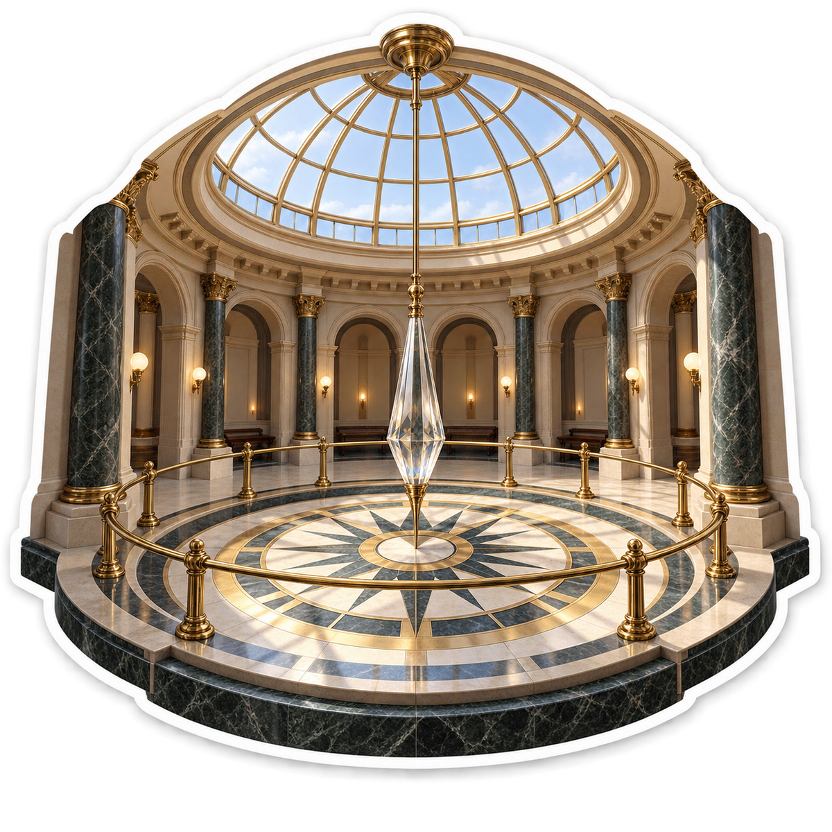 Crystal Pendulum in Glass Dome Hall Art Vinyl Decal Stickers