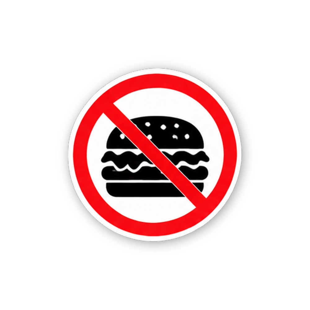 Red Crossed Layered Burger Circle Vinyl Decal Stickers
