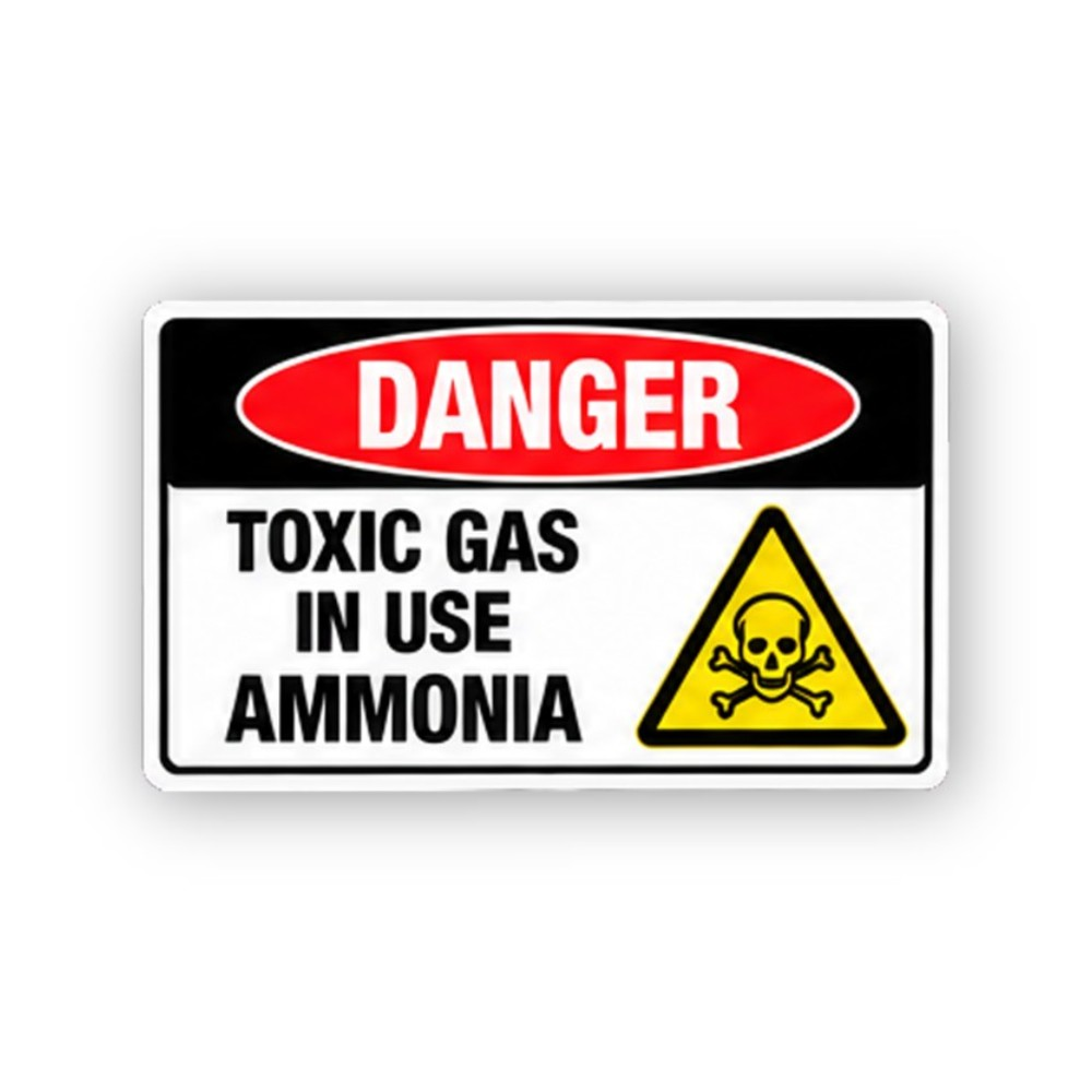 Red Ammonia Skull Triangle Text Panel Vinyl Decal Stickers