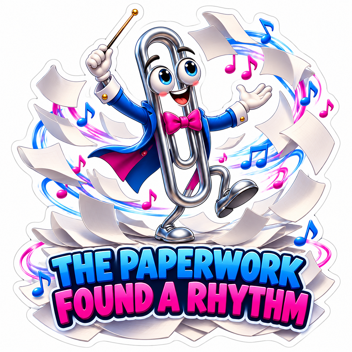 Paperclip Conducting Papers Rhythm Quote Vinyl Decal Stickers