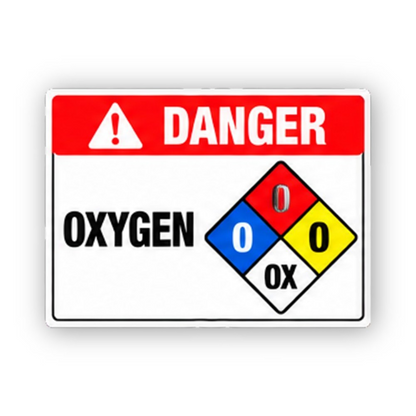Red Danger Oxygen Zero Zero OX Diamond Panel Vinyl Decal Stickers